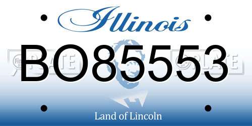 BO85553 Illinois License Plate