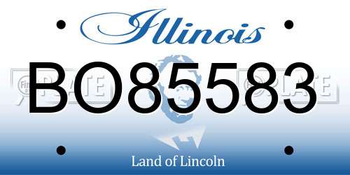 BO85583 Illinois License Plate