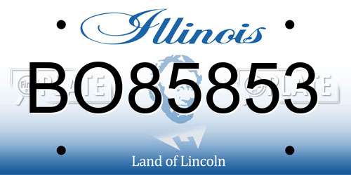 BO85853 Illinois License Plate