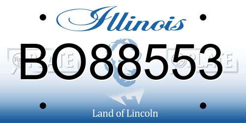 BO88553 Illinois License Plate