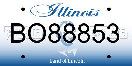 BO88853 Illinois License Plate