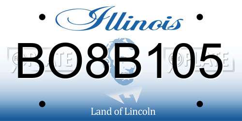 BO8B105 Illinois License Plate