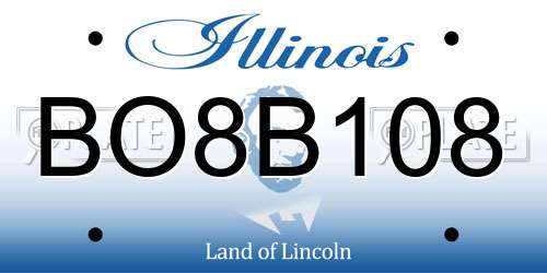 BO8B108 Illinois License Plate