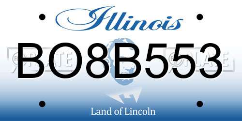BO8B553 Illinois License Plate