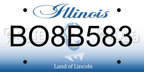 BO8B583 Illinois License Plate