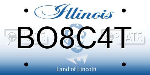 BO8C4T Illinois License Plate
