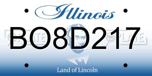 BO8D217 Illinois License Plate