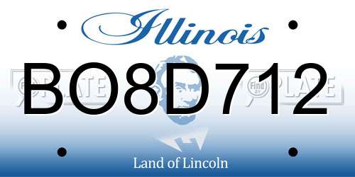 BO8D712 Illinois License Plate