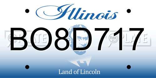 BO8D717 Illinois License Plate