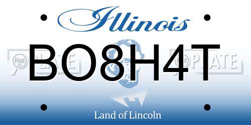 BO8H4T Illinois License Plate