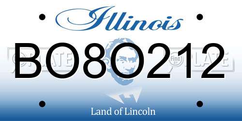 BO8O212 Illinois License Plate