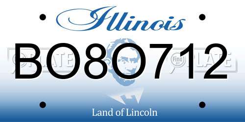 BO8O712 Illinois License Plate