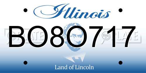 BO8O717 Illinois License Plate