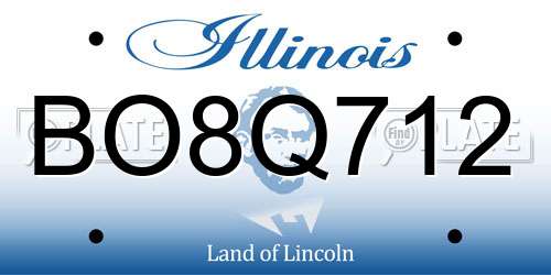 BO8Q712 Illinois License Plate