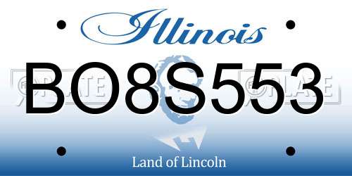 BO8S553 Illinois License Plate