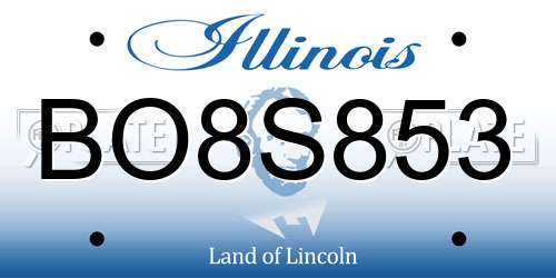 BO8S853 Illinois License Plate