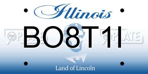 BO8T1I Illinois License Plate