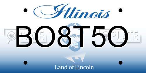 BO8T5O Illinois License Plate