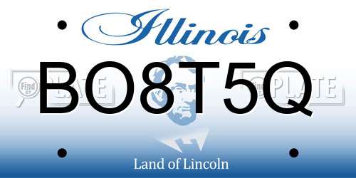 BO8T5Q Illinois License Plate