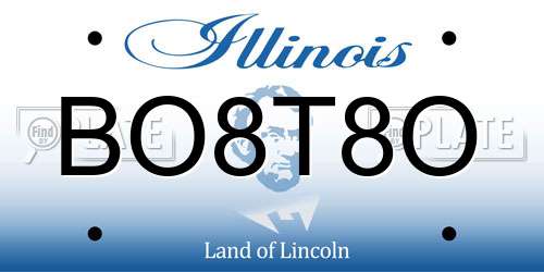 BO8T8O Illinois License Plate