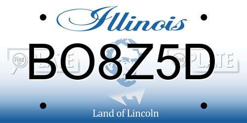 BO8Z5D Illinois License Plate