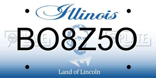 BO8Z5O Illinois License Plate