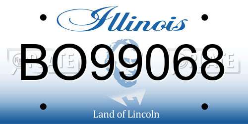 BO99068 Illinois License Plate