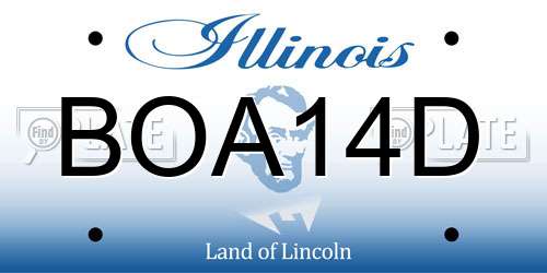 BOA14D Illinois License Plate
