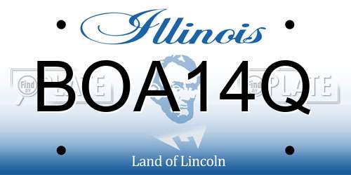 BOA14Q Illinois License Plate