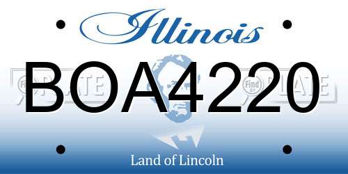 BOA4220 Illinois License Plate