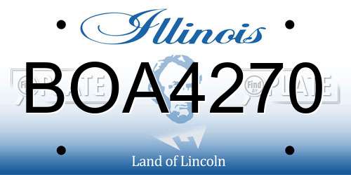 BOA4270 Illinois License Plate