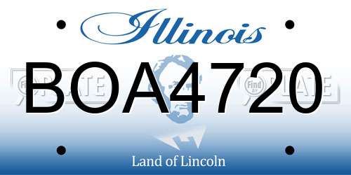 BOA4720 Illinois License Plate