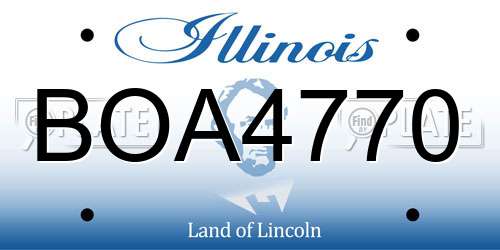 BOA4770 Illinois License Plate