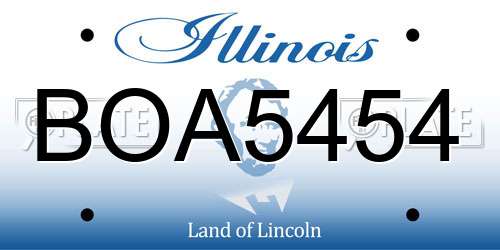 BOA5454 Illinois License Plate