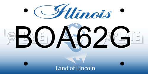 BOA62G Illinois License Plate