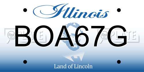 BOA67G Illinois License Plate