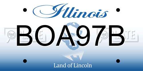 BOA97B Illinois License Plate