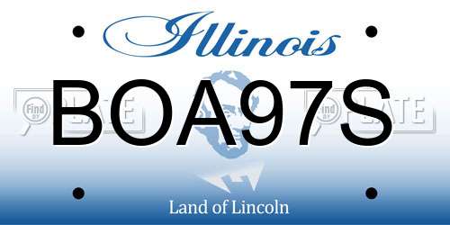 BOA97S Illinois License Plate