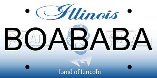 BOABABA Illinois License Plate