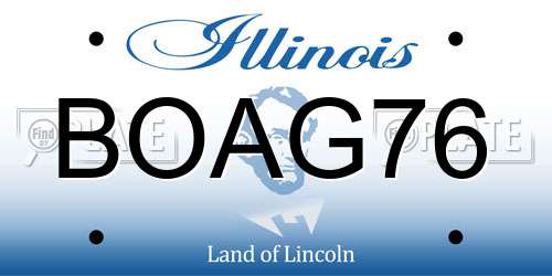 BOAG76 Illinois License Plate
