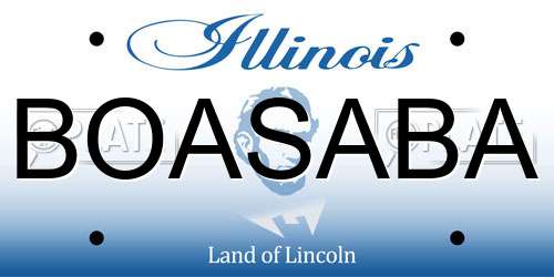 BOASABA Illinois License Plate