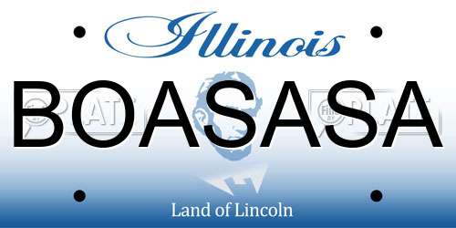 BOASASA Illinois License Plate
