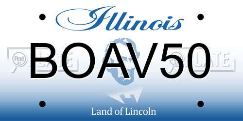 BOAV50 Illinois License Plate