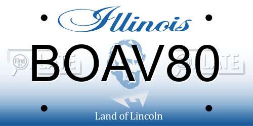BOAV80 Illinois License Plate