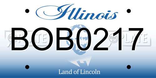 BOB0217 Illinois License Plate