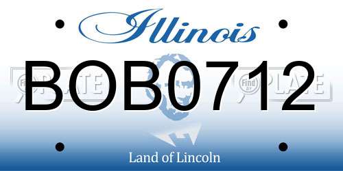 BOB0712 Illinois License Plate
