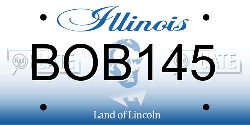 BOB145 Illinois License Plate