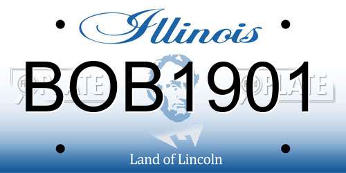 BOB1901 Illinois License Plate