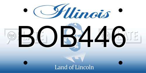 BOB446 Illinois License Plate