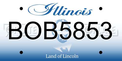 BOB5853 Illinois License Plate